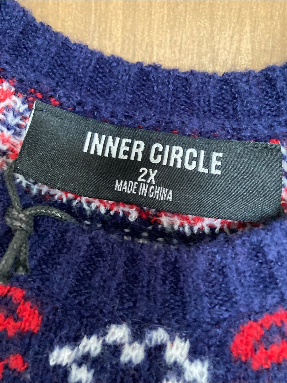 Inner circle crewneck sweater with fair isle like print casual business size 2X - Picture 6 of 16